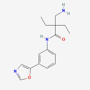 molecular formula C16H21N3O2 B6646747 2-(aminomethyl)-2-ethyl-N-[3-(1,3-oxazol-5-yl)phenyl]butanamide 