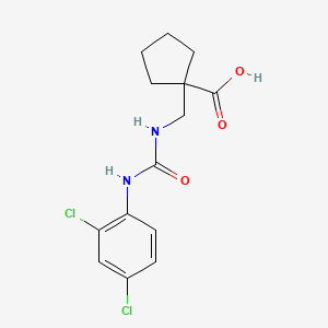 molecular formula C14H16Cl2N2O3 B6646785 1-[[(2,4-Dichlorophenyl)carbamoylamino]methyl]cyclopentane-1-carboxylic acid 
