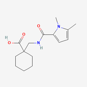 molecular formula C15H22N2O3 B6646801 1-[[(1,5-Dimethylpyrrole-2-carbonyl)amino]methyl]cyclohexane-1-carboxylic acid 