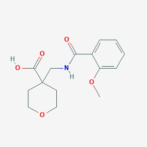 molecular formula C15H19NO5 B6646827 4-[[(2-Methoxybenzoyl)amino]methyl]oxane-4-carboxylic acid 