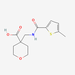 molecular formula C13H17NO4S B6646832 4-[[(5-Methylthiophene-2-carbonyl)amino]methyl]oxane-4-carboxylic acid 