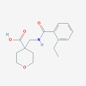 molecular formula C16H21NO4 B6646836 4-[[(2-Ethylbenzoyl)amino]methyl]oxane-4-carboxylic acid 