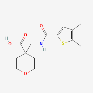 molecular formula C14H19NO4S B6646859 4-[[(4,5-Dimethylthiophene-2-carbonyl)amino]methyl]oxane-4-carboxylic acid 