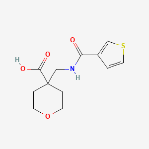 molecular formula C12H15NO4S B6646866 4-[(Thiophene-3-carbonylamino)methyl]oxane-4-carboxylic acid 