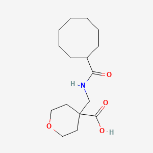 molecular formula C16H27NO4 B6646882 4-[(Cyclooctanecarbonylamino)methyl]oxane-4-carboxylic acid 