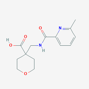 4-[[(6-Methylpyridine-2-carbonyl)amino]methyl]oxane-4-carboxylic acid