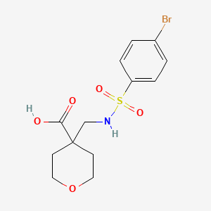 molecular formula C13H16BrNO5S B6646902 4-[[(4-Bromophenyl)sulfonylamino]methyl]oxane-4-carboxylic acid 