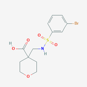 molecular formula C13H16BrNO5S B6646905 4-[[(3-Bromophenyl)sulfonylamino]methyl]oxane-4-carboxylic acid 