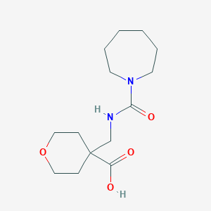 molecular formula C14H24N2O4 B6646911 4-[(Azepane-1-carbonylamino)methyl]oxane-4-carboxylic acid 