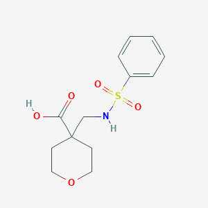 molecular formula C13H17NO5S B6646925 4-(Benzenesulfonamidomethyl)oxane-4-carboxylic acid 