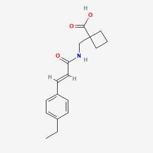 1-[[[(E)-3-(4-ethylphenyl)prop-2-enoyl]amino]methyl]cyclobutane-1-carboxylic acid