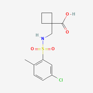 molecular formula C13H16ClNO4S B6646972 1-[[(5-Chloro-2-methylphenyl)sulfonylamino]methyl]cyclobutane-1-carboxylic acid 