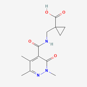 molecular formula C13H17N3O4 B6647004 1-[[(2,5,6-Trimethyl-3-oxopyridazine-4-carbonyl)amino]methyl]cyclopropane-1-carboxylic acid 