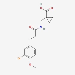 molecular formula C15H18BrNO4 B6647006 1-[[3-(3-Bromo-4-methoxyphenyl)propanoylamino]methyl]cyclopropane-1-carboxylic acid 