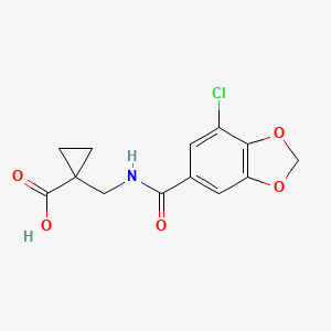molecular formula C13H12ClNO5 B6647020 1-[[(7-Chloro-1,3-benzodioxole-5-carbonyl)amino]methyl]cyclopropane-1-carboxylic acid 