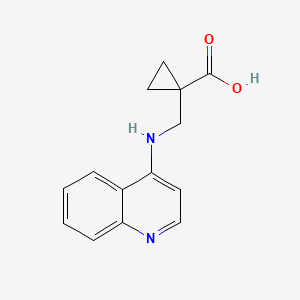 molecular formula C14H14N2O2 B6647021 1-[(Quinolin-4-ylamino)methyl]cyclopropane-1-carboxylic acid 