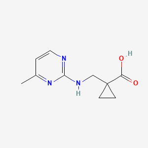 molecular formula C10H13N3O2 B6647031 1-[[(4-Methylpyrimidin-2-yl)amino]methyl]cyclopropane-1-carboxylic acid 