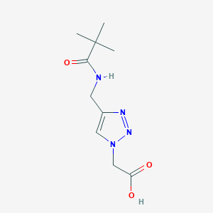 molecular formula C10H16N4O3 B6647045 2-[4-[(2,2-Dimethylpropanoylamino)methyl]triazol-1-yl]acetic acid 