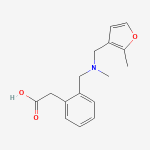 molecular formula C16H19NO3 B6647064 2-[2-[[Methyl-[(2-methylfuran-3-yl)methyl]amino]methyl]phenyl]acetic acid 