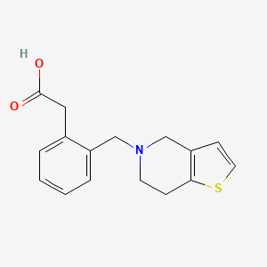 molecular formula C16H17NO2S B6647071 2-[2-(6,7-dihydro-4H-thieno[3,2-c]pyridin-5-ylmethyl)phenyl]acetic acid 