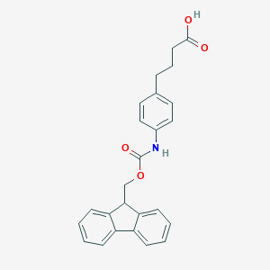 molecular formula C25H23NO4 B066471 4-(4-((((9H-Fluoren-9-yl)methoxy)carbonyl)amino)phenyl)butanoic acid CAS No. 186320-14-9