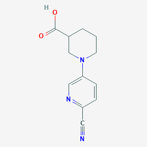 molecular formula C12H13N3O2 B6647103 1-(6-Cyanopyridin-3-yl)piperidine-3-carboxylic acid 