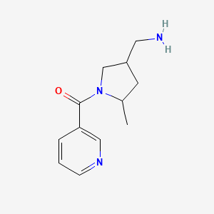 molecular formula C12H17N3O B6647111 [4-(Aminomethyl)-2-methylpyrrolidin-1-yl]-pyridin-3-ylmethanone 