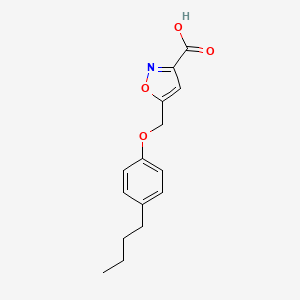 molecular formula C15H17NO4 B6647112 5-[(4-Butylphenoxy)methyl]-1,2-oxazole-3-carboxylic acid 