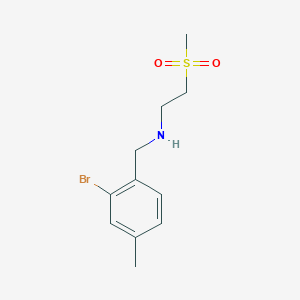 molecular formula C11H16BrNO2S B6647169 N-[(2-bromo-4-methylphenyl)methyl]-2-methylsulfonylethanamine 