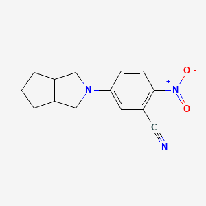 molecular formula C14H15N3O2 B6647179 5-(3,3a,4,5,6,6a-hexahydro-1H-cyclopenta[c]pyrrol-2-yl)-2-nitrobenzonitrile 