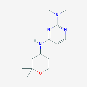 molecular formula C13H22N4O B6647183 4-N-(2,2-dimethyloxan-4-yl)-2-N,2-N-dimethylpyrimidine-2,4-diamine 