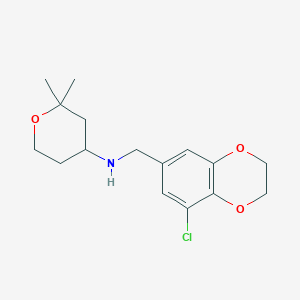 molecular formula C16H22ClNO3 B6647192 N-[(5-chloro-2,3-dihydro-1,4-benzodioxin-7-yl)methyl]-2,2-dimethyloxan-4-amine 