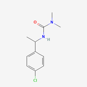 molecular formula C11H15ClN2O B6647216 3-[1-(4-Chlorophenyl)ethyl]-1,1-dimethylurea 