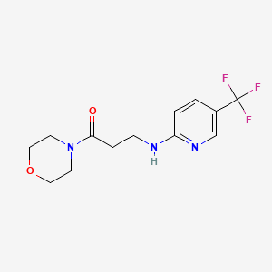 molecular formula C13H16F3N3O2 B6647259 1-Morpholin-4-yl-3-[[5-(trifluoromethyl)pyridin-2-yl]amino]propan-1-one 