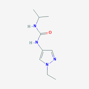 molecular formula C9H16N4O B6647285 1-(1-Ethylpyrazol-4-yl)-3-propan-2-ylurea 