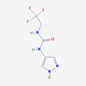 molecular formula C6H7F3N4O B6647291 1-(1H-pyrazol-4-yl)-3-(2,2,2-trifluoroethyl)urea 