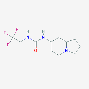 molecular formula C11H18F3N3O B6647294 1-(1,2,3,5,6,7,8,8a-Octahydroindolizin-7-yl)-3-(2,2,2-trifluoroethyl)urea 
