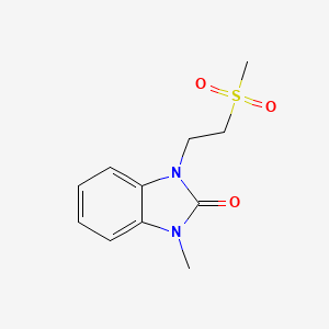 molecular formula C11H14N2O3S B6647329 1-Methyl-3-(2-methylsulfonylethyl)benzimidazol-2-one 