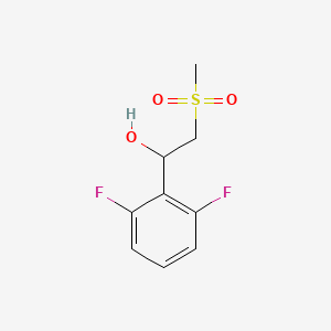 molecular formula C9H10F2O3S B6647335 1-(2,6-Difluorophenyl)-2-methylsulfonylethanol 