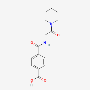 molecular formula C15H18N2O4 B6647349 4-[(2-Oxo-2-piperidin-1-ylethyl)carbamoyl]benzoic acid 