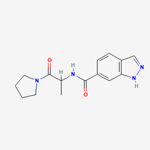 molecular formula C15H18N4O2 B6647381 N-(1-oxo-1-pyrrolidin-1-ylpropan-2-yl)-1H-indazole-6-carboxamide 