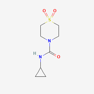 molecular formula C8H14N2O3S B6647419 N-cyclopropyl-1,1-dioxo-1,4-thiazinane-4-carboxamide 