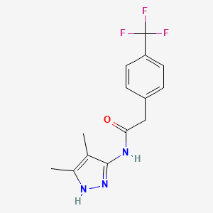 molecular formula C14H14F3N3O B6647423 N-(4,5-dimethyl-1H-pyrazol-3-yl)-2-[4-(trifluoromethyl)phenyl]acetamide 