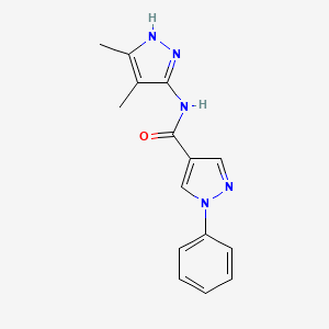 molecular formula C15H15N5O B6647431 N-(4,5-dimethyl-1H-pyrazol-3-yl)-1-phenylpyrazole-4-carboxamide 