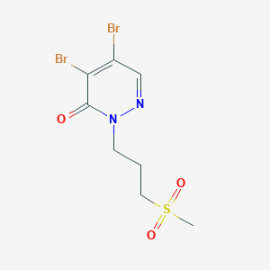 molecular formula C8H10Br2N2O3S B6647439 4,5-Dibromo-2-(3-methylsulfonylpropyl)pyridazin-3-one 