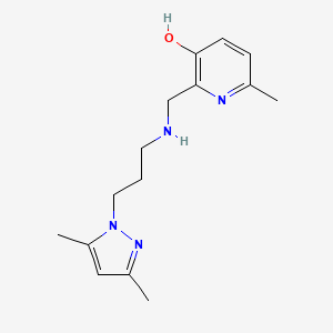 molecular formula C15H22N4O B6647446 2-[[3-(3,5-Dimethylpyrazol-1-yl)propylamino]methyl]-6-methylpyridin-3-ol 