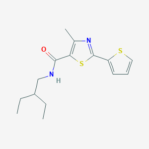 molecular formula C15H20N2OS2 B6647462 N-(2-ethylbutyl)-4-methyl-2-thiophen-2-yl-1,3-thiazole-5-carboxamide 