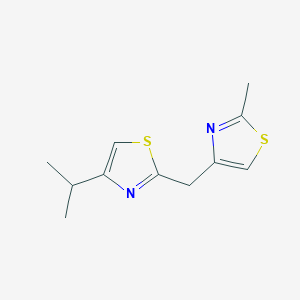 molecular formula C11H14N2S2 B6647468 2-Methyl-4-[(4-propan-2-yl-1,3-thiazol-2-yl)methyl]-1,3-thiazole 