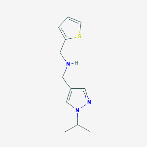 molecular formula C12H17N3S B6647494 N-[(1-propan-2-ylpyrazol-4-yl)methyl]-1-thiophen-2-ylmethanamine 