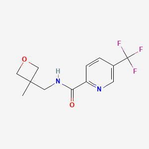 molecular formula C12H13F3N2O2 B6647496 N-[(3-methyloxetan-3-yl)methyl]-5-(trifluoromethyl)pyridine-2-carboxamide 